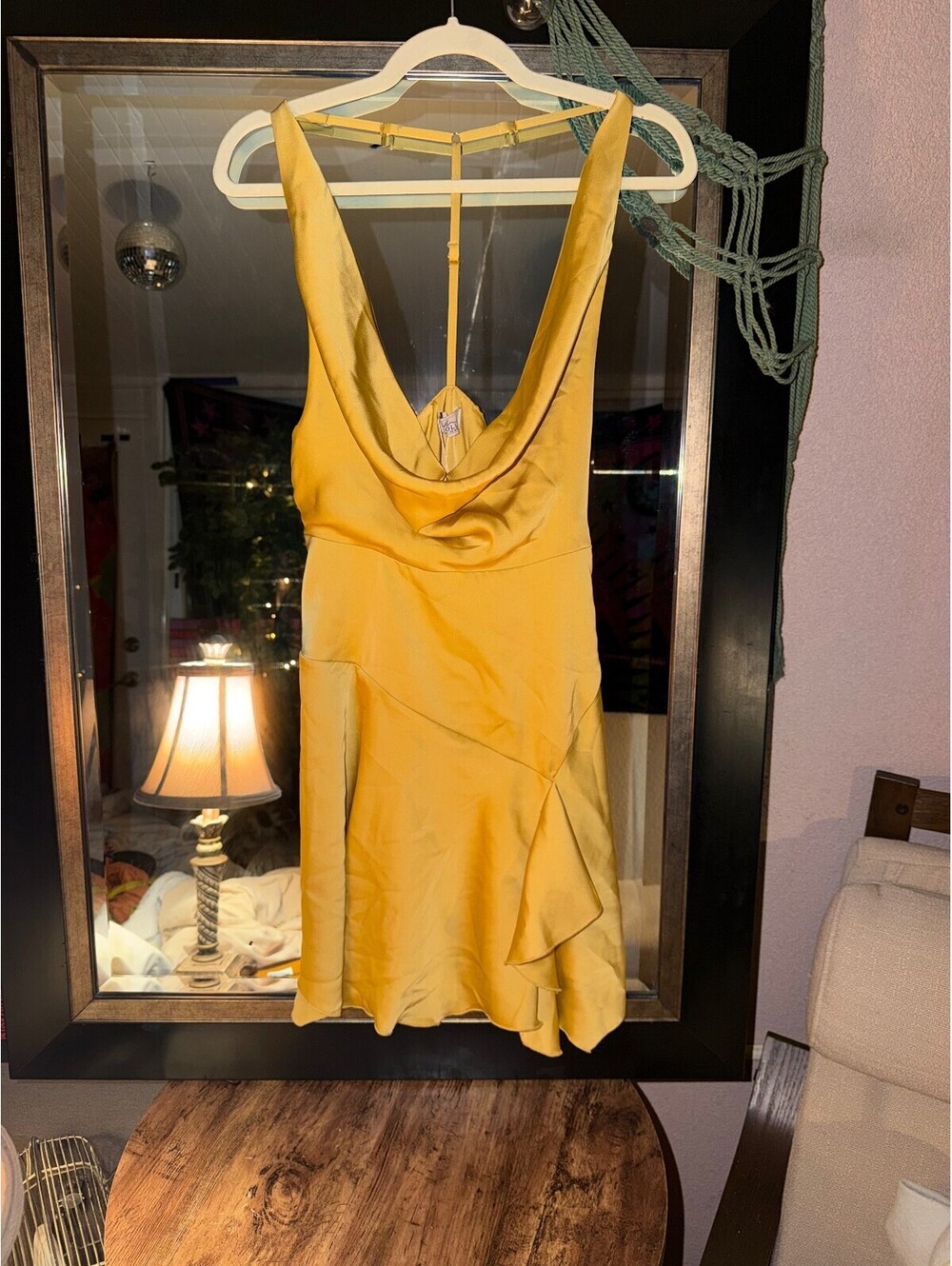 NWT Oh Polly Cowl Halter Silky Mini Dress